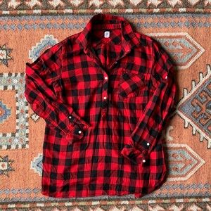 Gap Maternity Buffalo Check Flannel Shirt